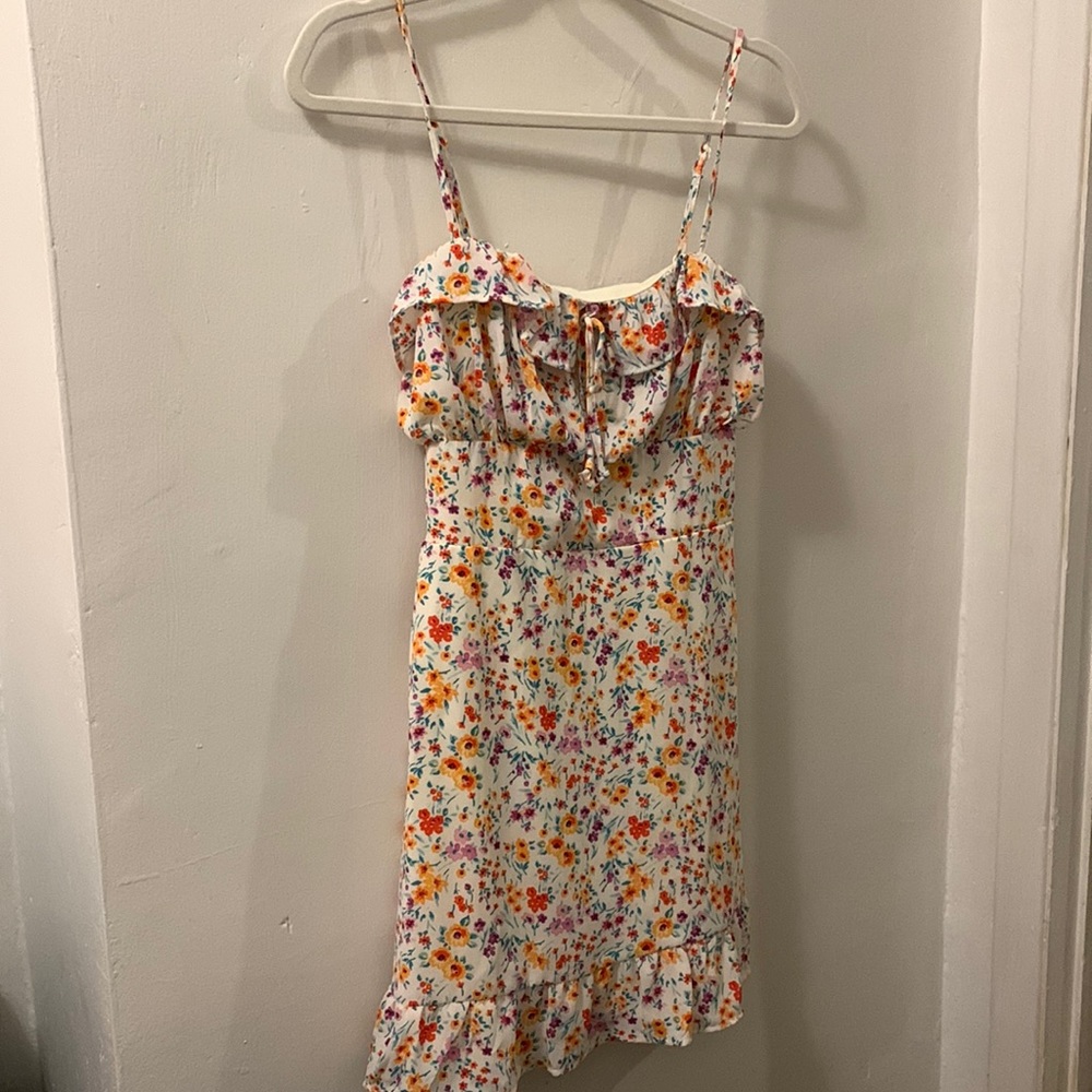 Women mini floral dress floral ditsy floral feminine romantic size medium